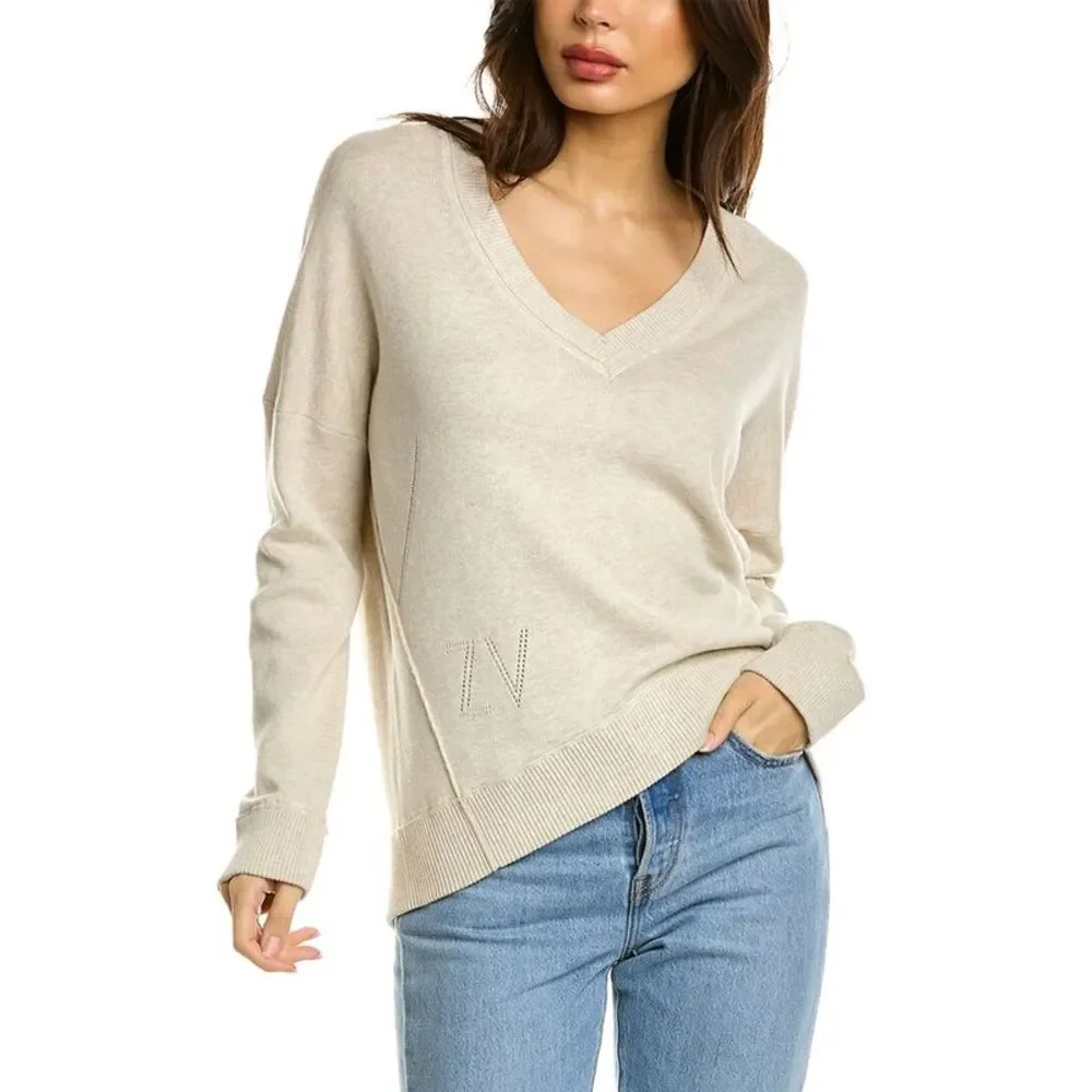 Zadig & Voltaire Womens  Brumy V-Neck Sweater, Beige